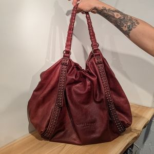 LIEBESKIND Oxblood Red Leather Bag-large hobo